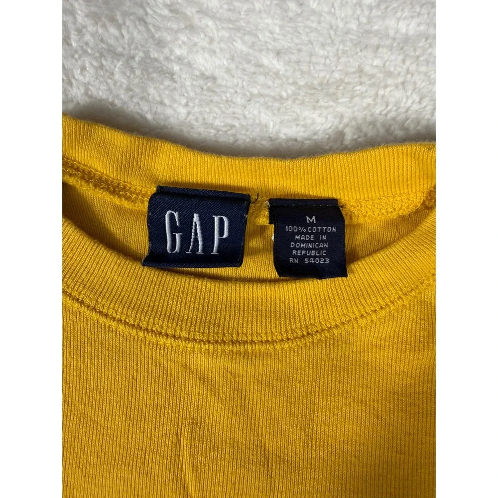 Gap Long Sleeve Shirt Kids Medium Yellow Vintage‎ 90s Ribbed Cotton Tee